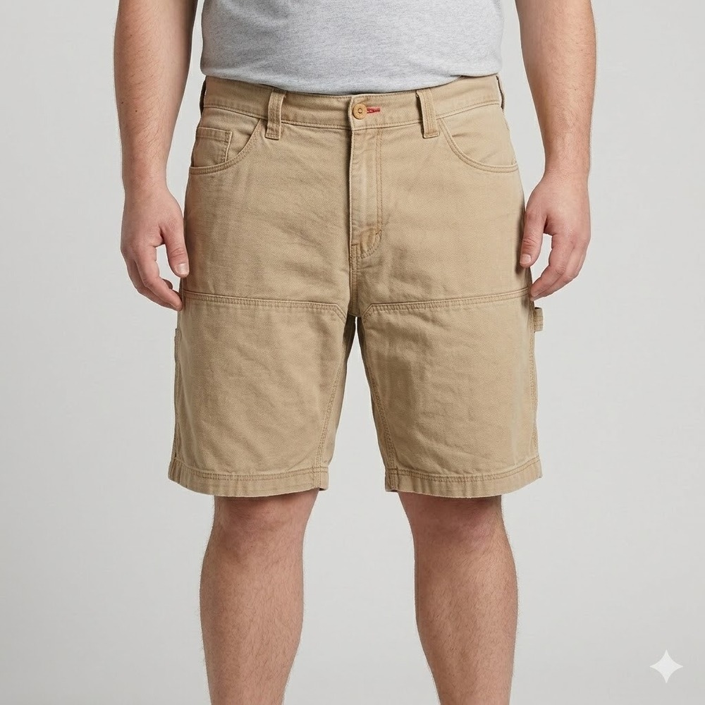 The North Face Carpenter Shorts Heavyweight Canvas Tan Khaki Size 34